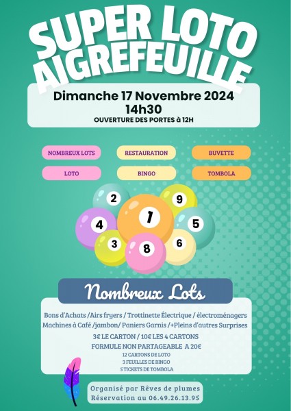 loto reve de plumes du 17-11