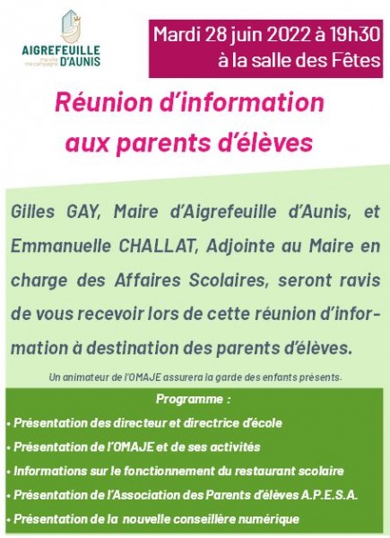 réunion parents le 28-06-22